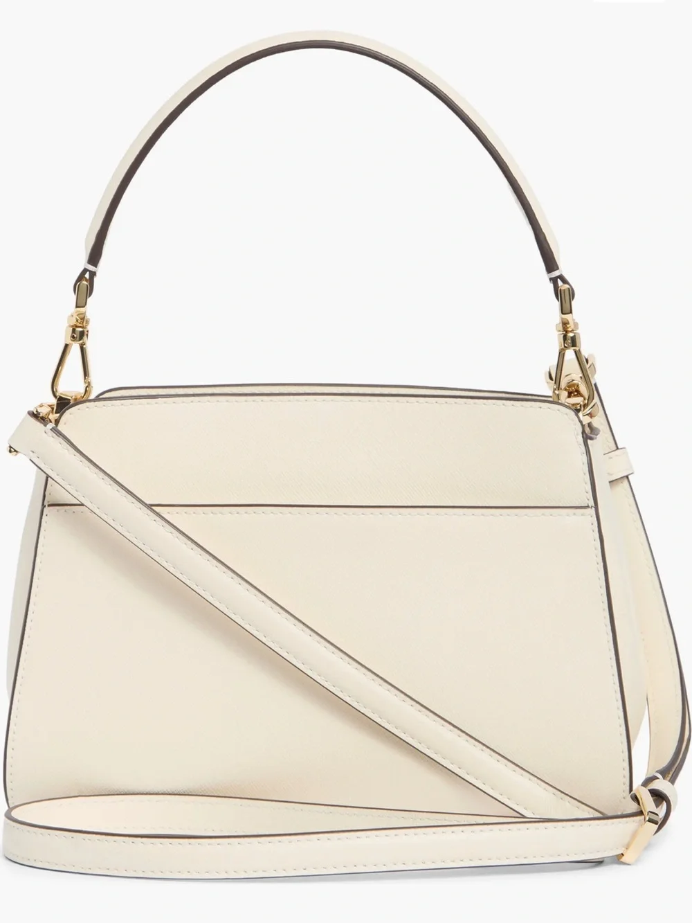kate spade Cream Leather Top-Handle Satchel with Gold Charm